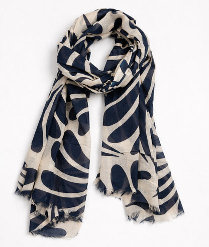 Foulard à motif Paloma bleu face