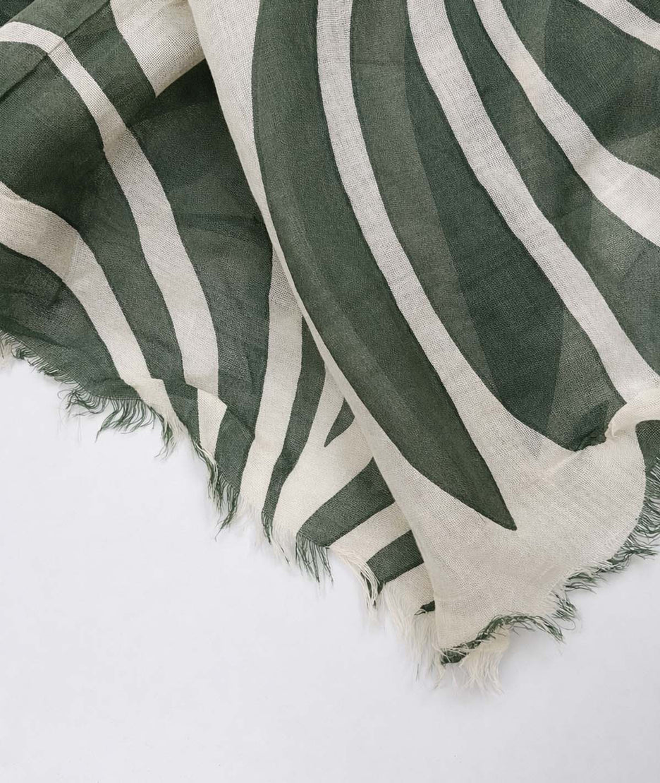 Foulard à motif Paloma vert détails