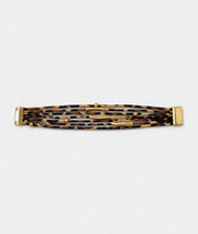 Bracelet doré motif léopard face
