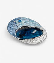 Broche avec pierre bleu Océan face