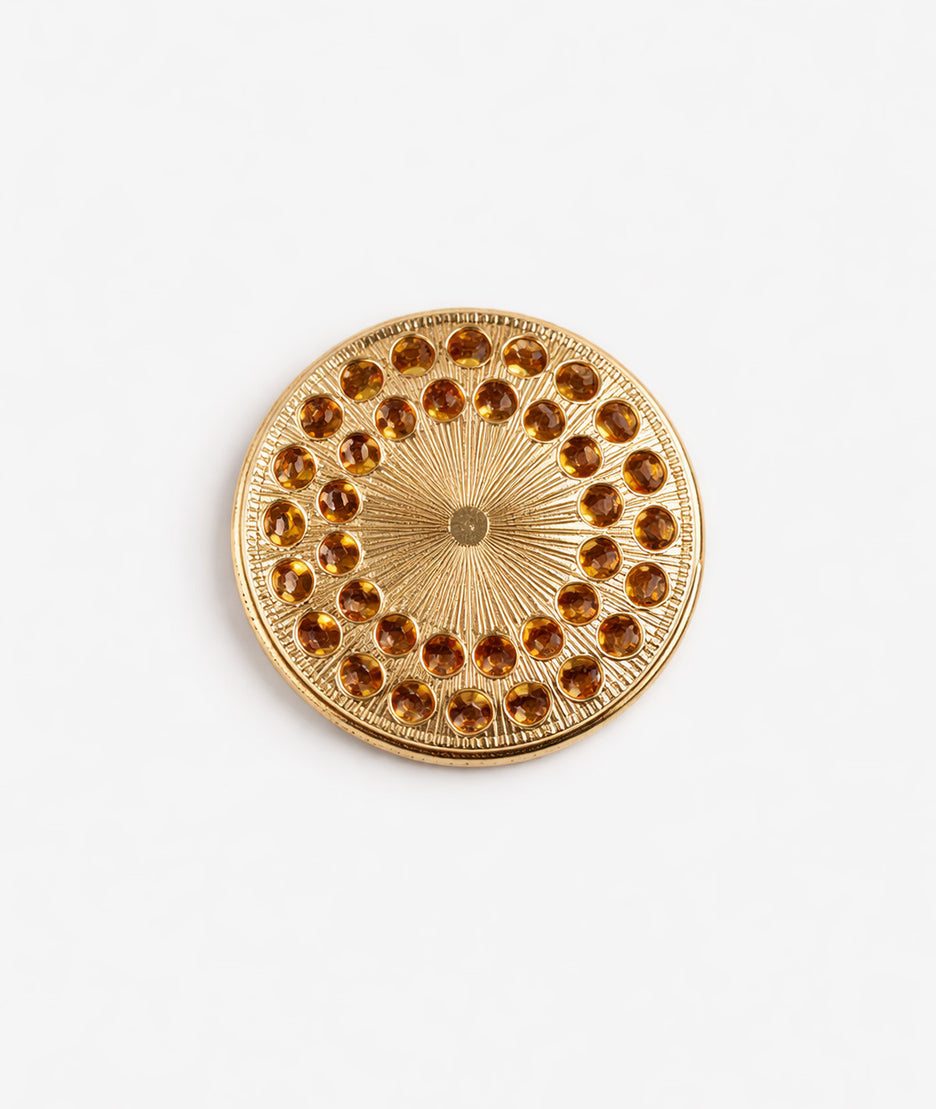 Broche dorée à strass Spirale dos
