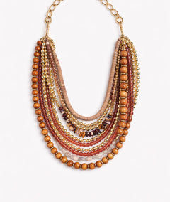 Collier multi-rangs style ethnique Sabri face