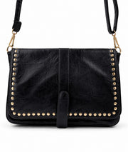 Sac carré effet cuir texturé avec clous Ninon face