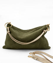 Sac en cuir Debbie vert olive face