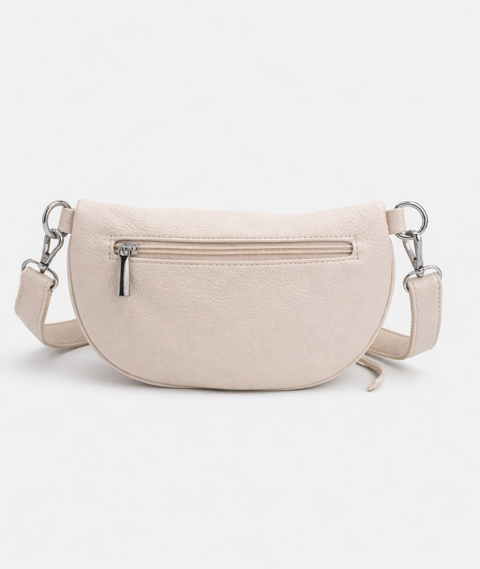 Sac banane à fermeture écru dos