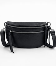 Sac banane à fermeture noir face