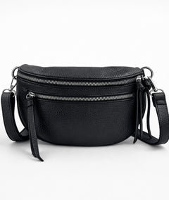 Sac banane à fermeture noir face