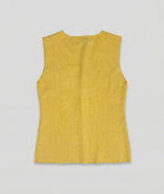 Gilet sans manches boutons dorés Bustia jaune dos