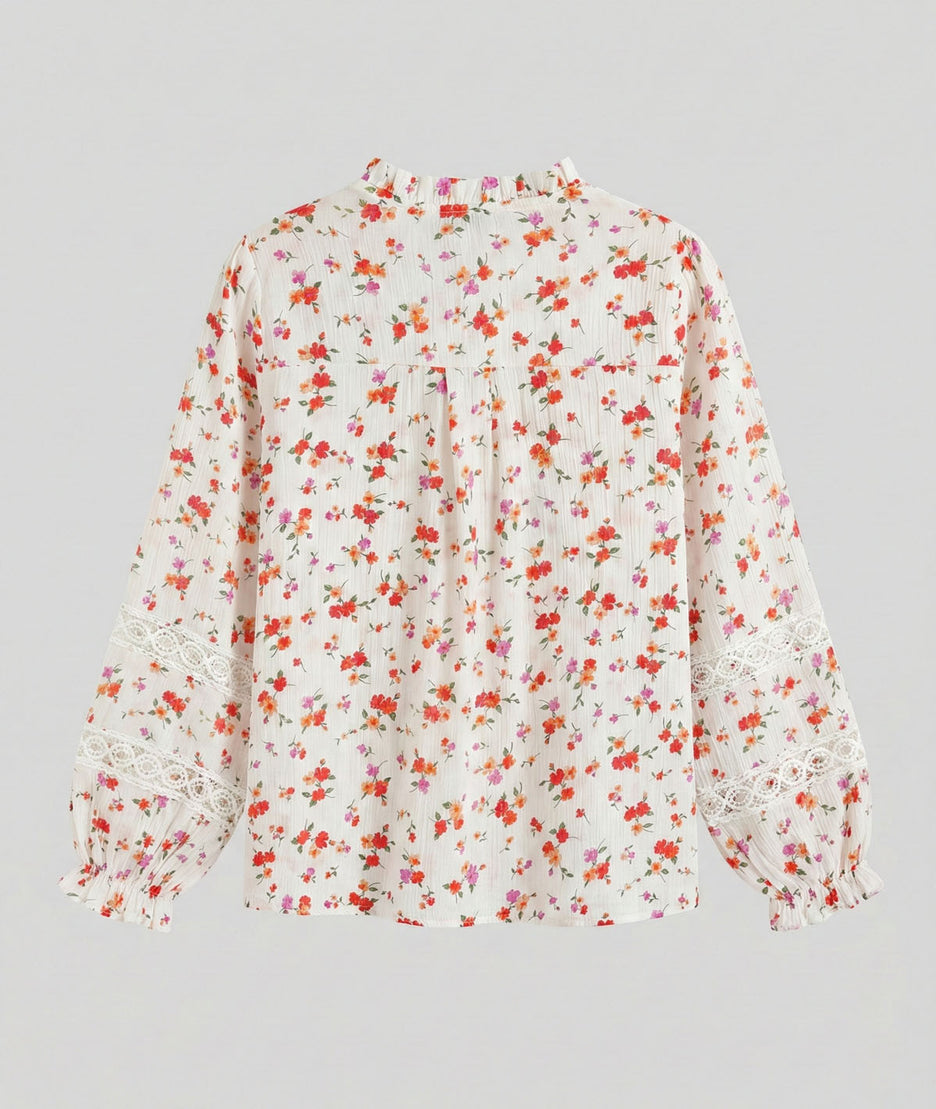 Chemise à motif fleuri Angie écru dos