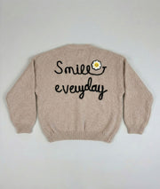 Gilet en maille à broderies Smily beige arrière