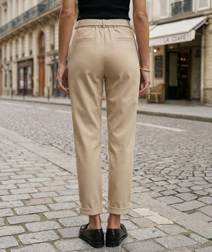 Pantalon taille élastique coupe carotte Erika arrière