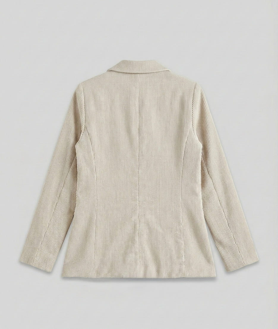 Veste blazer en velours côtelé écru Angélique arrière