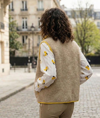 Veste sans manches bi-color chiné Lynda face arrière