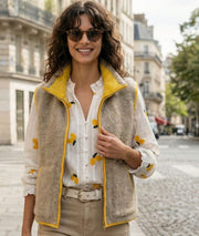 Veste sans manches bi-color chiné Lynda face avant