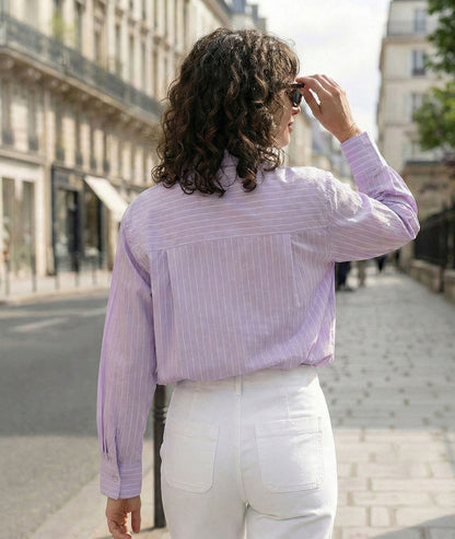 Chemise oversize à rayures Thea face arrière