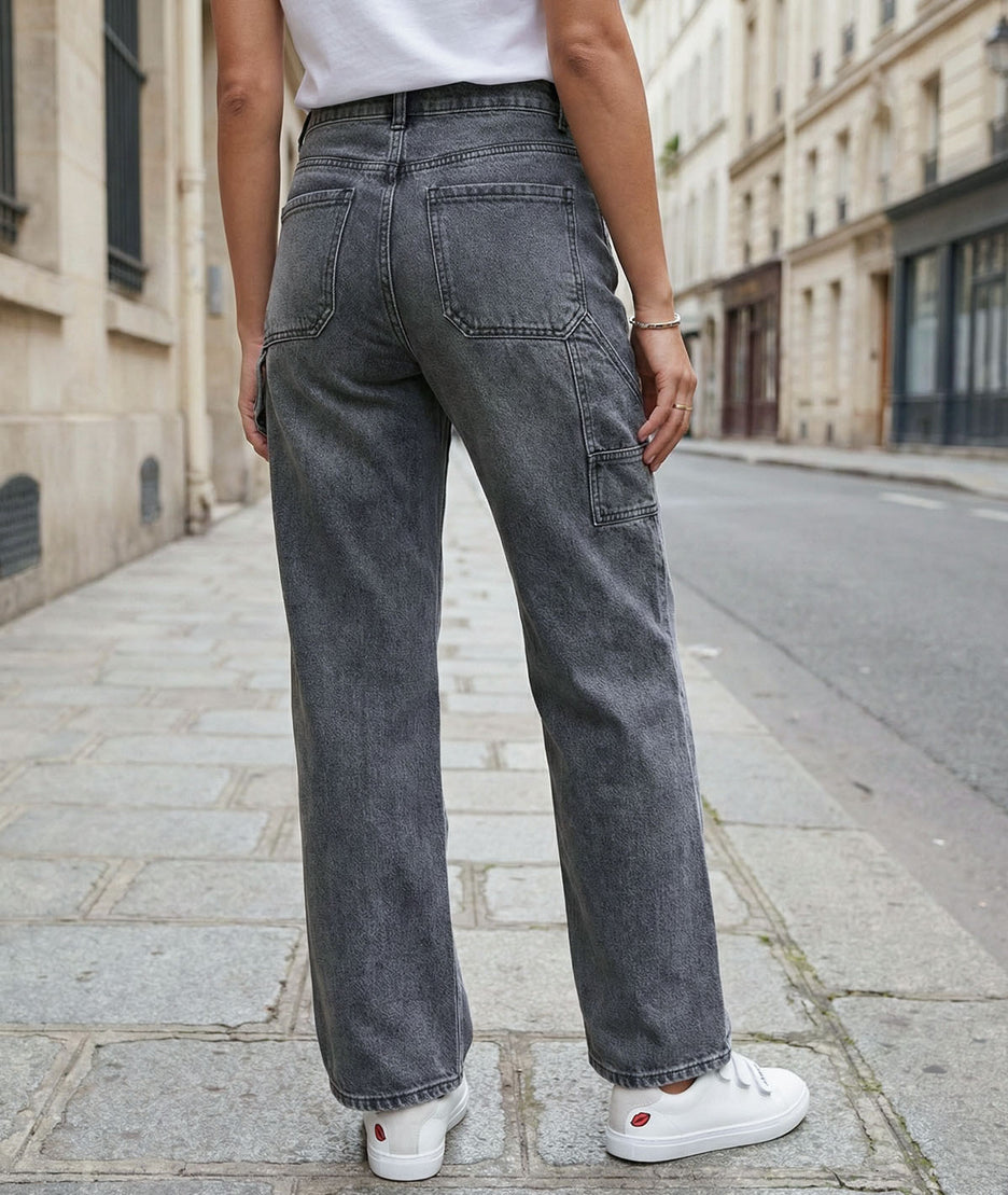 Jean large gris Yia face arrière