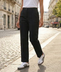 Pantalon habillé avec surpiqûres - noir