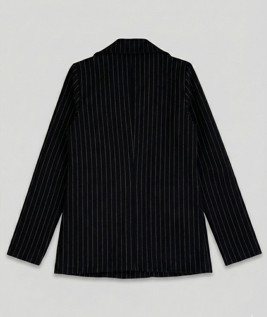 Veste blazer à rayures Elodie noir arrière