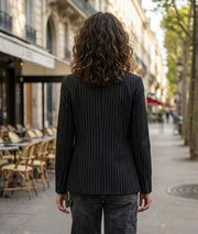 Veste blazer à rayures Elodie noir face arrière