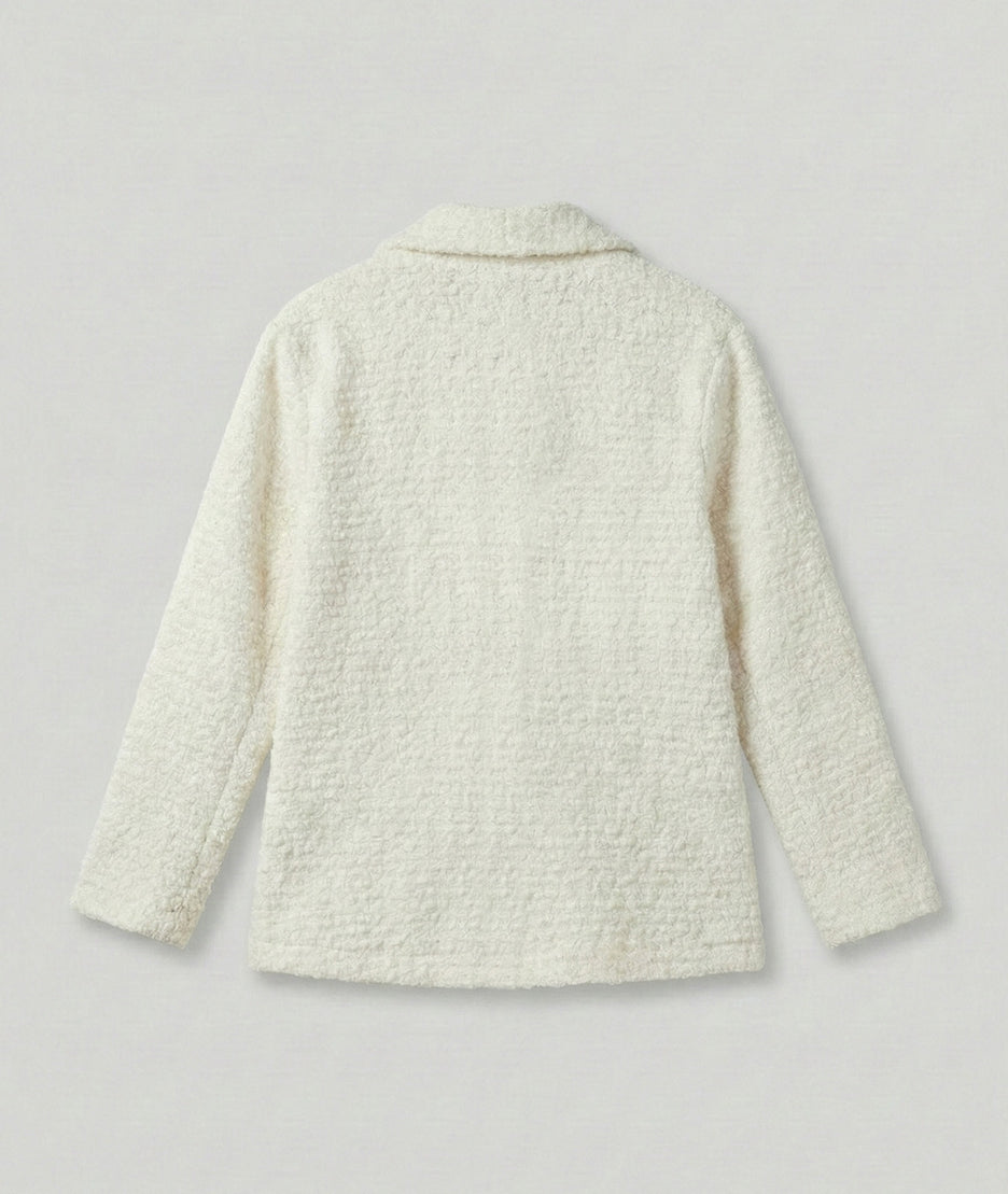 Veste effet mouton brillante avec patchs Narnia arrière