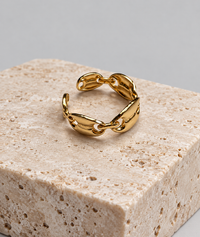 Bague à maillons grains de café Annie - jaune