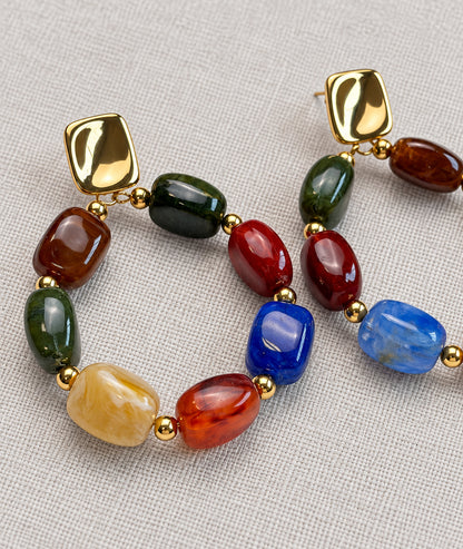 Boucles d'oreilles Cally pierres multicolores