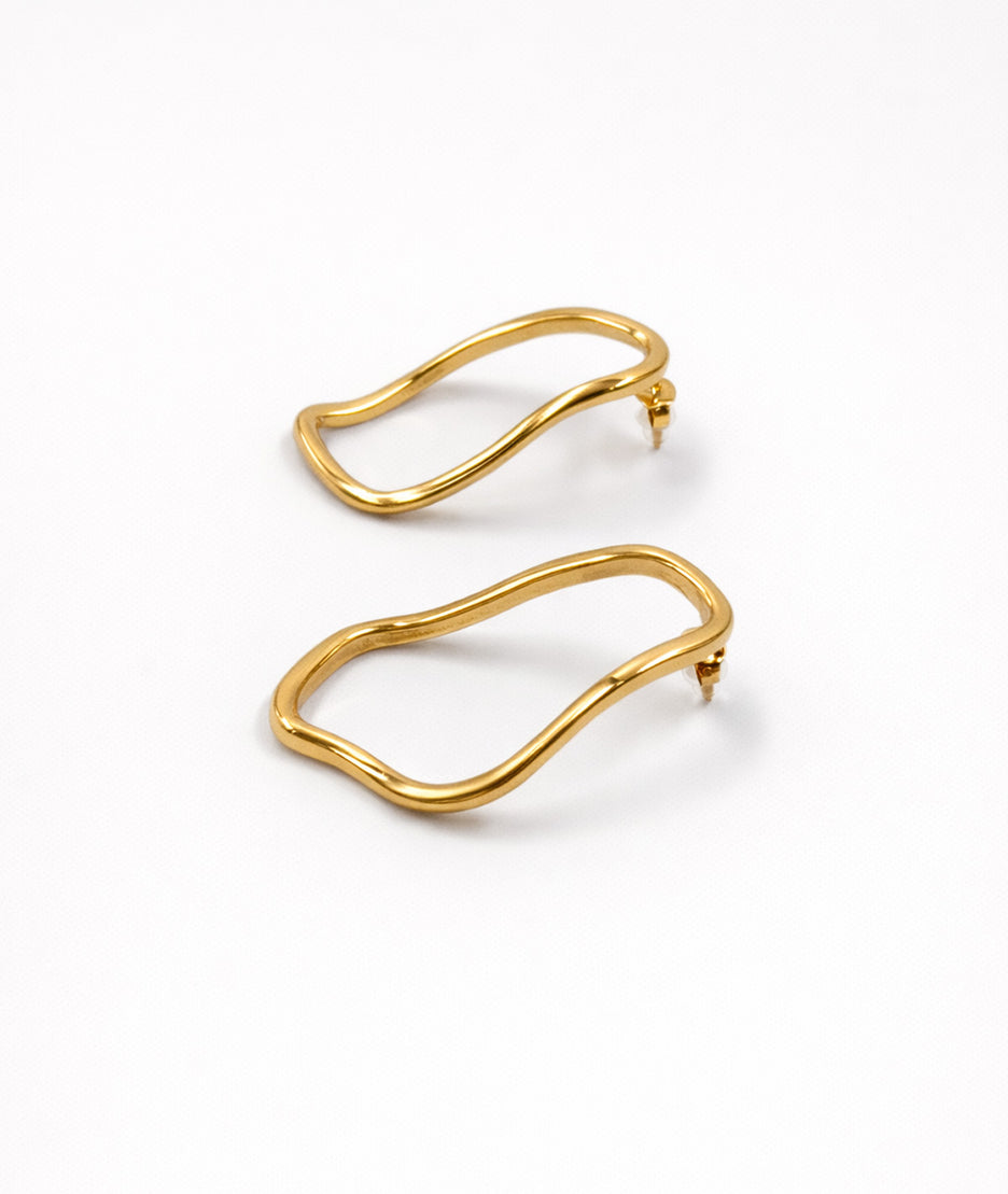 Boucles d'oreilles dorées Vague