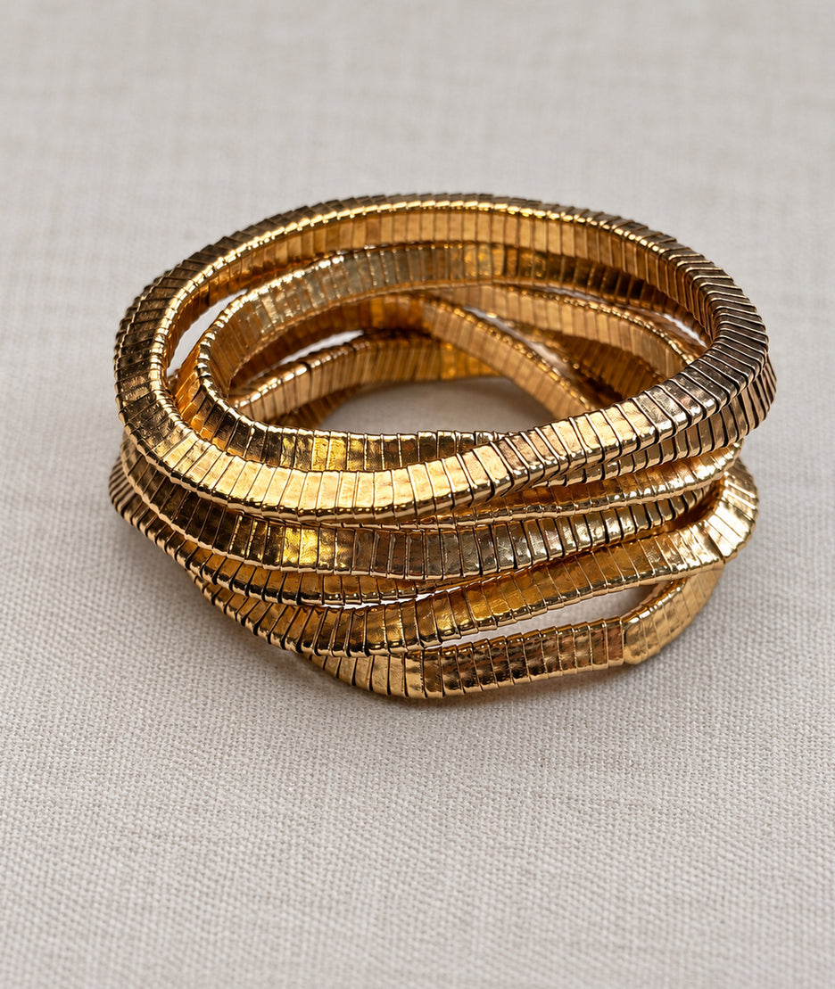 Bracelets élastiques Ciali dorés multiples pour femme