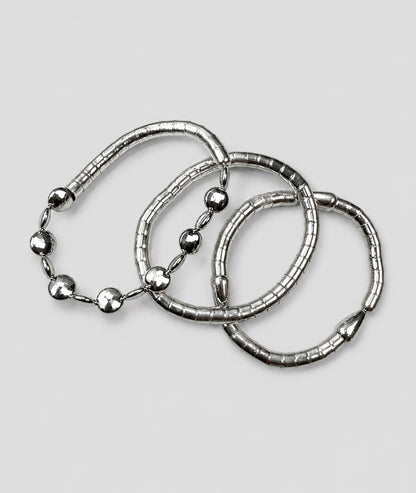 Bracelet femme gris argenté détail perles effet métallique - Carnaby
