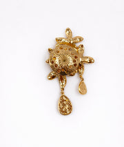 Broche aimantée Fleur beige dos