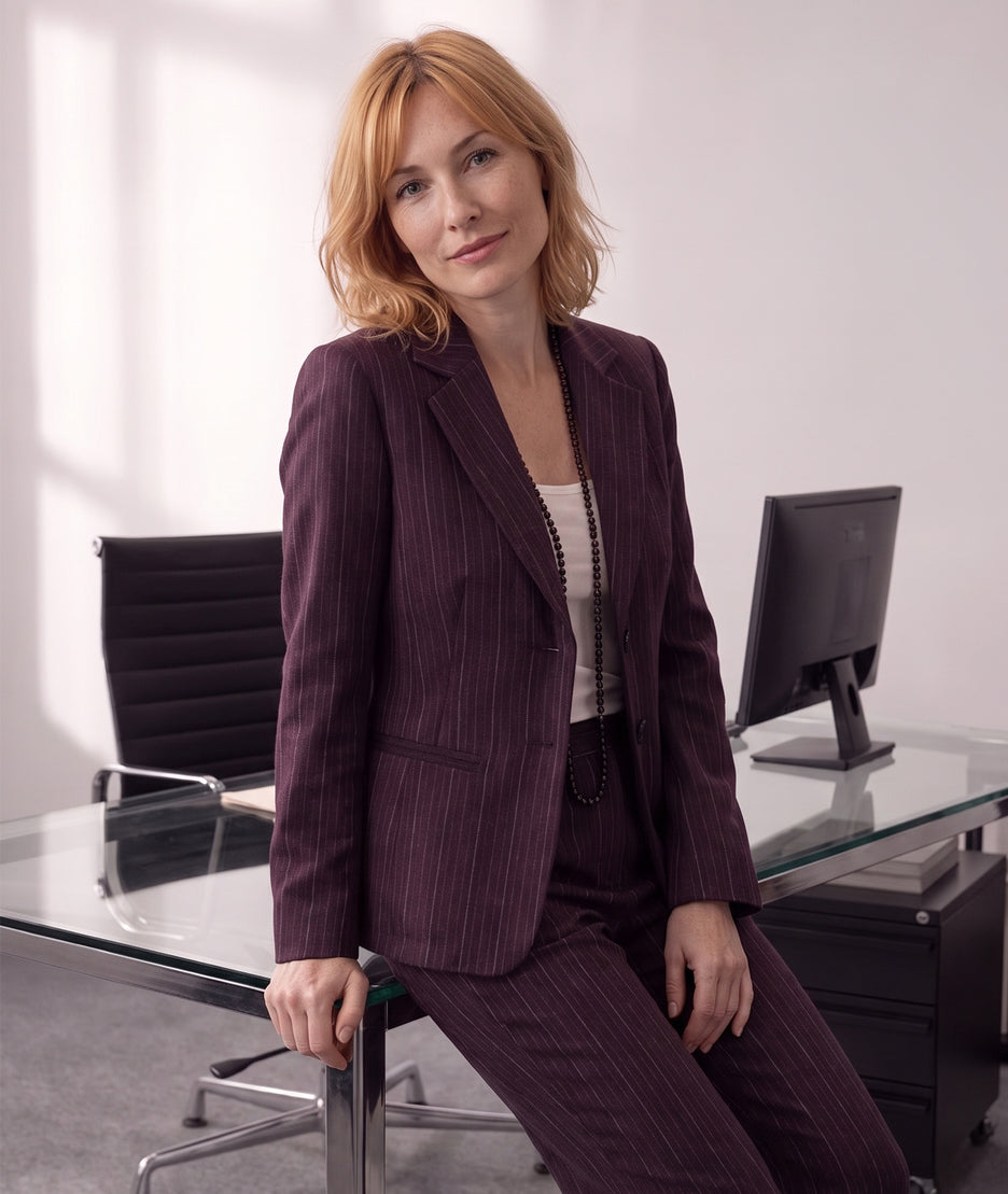 Blazer Cindy à rayures - bordeau