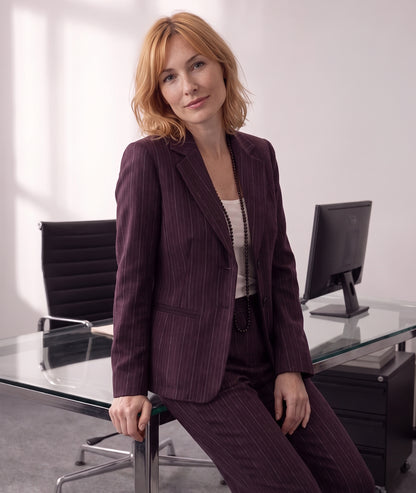 Blazer Cindy à rayures - bordeau