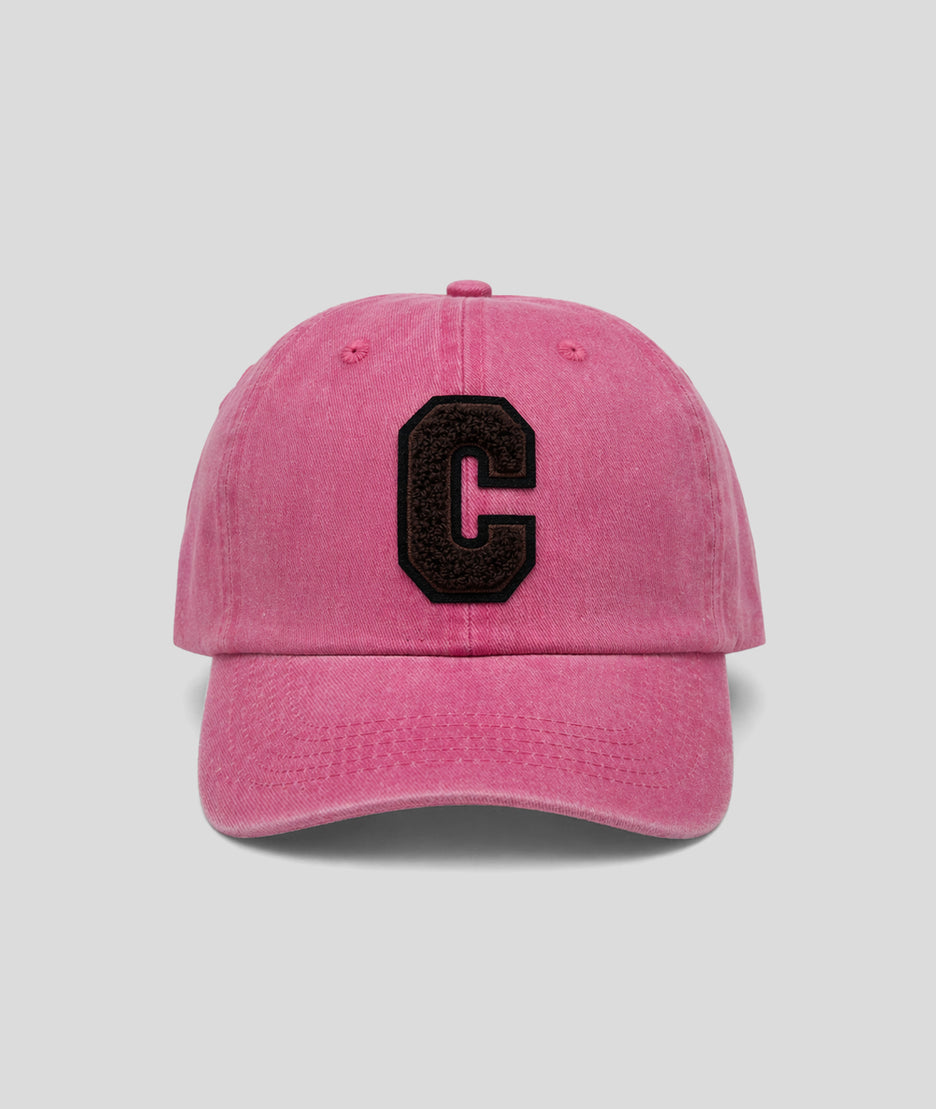 Casquette Cloe en jean inscription C fushia face