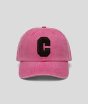 Casquette Cloe en jean inscription C fushia face