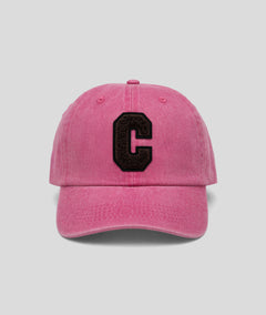 Casquette Cloe en jean inscription C fushia face