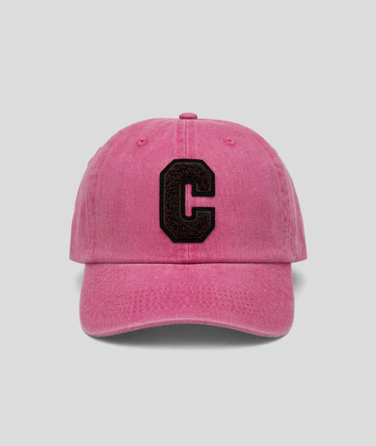 Casquette Cloe en jean inscription C fushia face