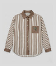 Chemise Camelia à rayures camel face