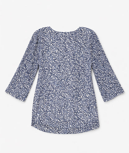 Blouse Carlos fluide à motif léopard - bleu