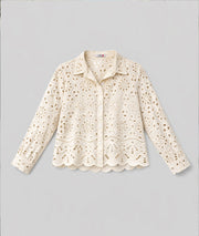 Chemise Dora à broderie ajourée - ecru