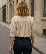 Blouse Eliana fluide manches courte - beige