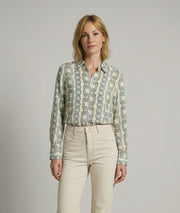 Chemise Erika à motif chaîne vert face