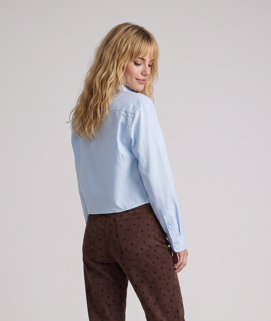 Chemise Essentiel ciel manches longues avec coupe droite courte — marque Carnaby