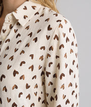 Chemise Evanaelle écrue à motif cœur choco — marque Carnaby