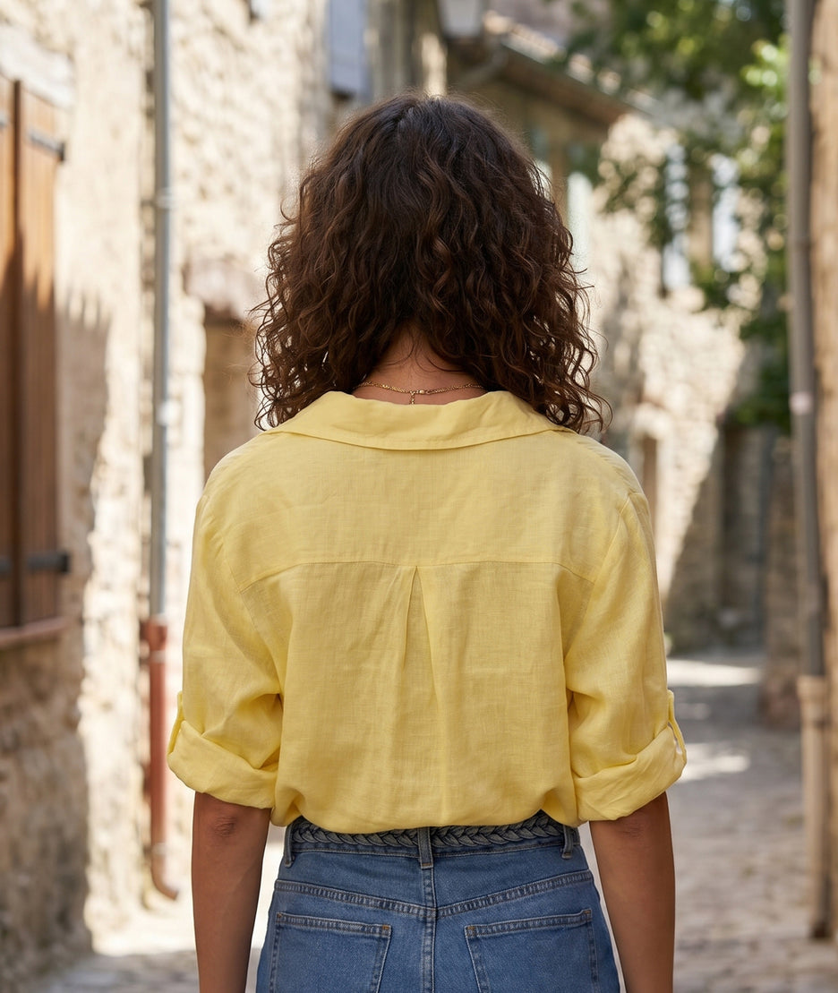 Chemise Evy en lin - jaune