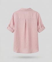 Chemise Evy en lin - rose fond blanc arrière