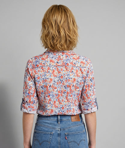 Chemise Joyce scintrée à motif corail dos