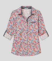 Chemise Joyce scintrée à motif corail face