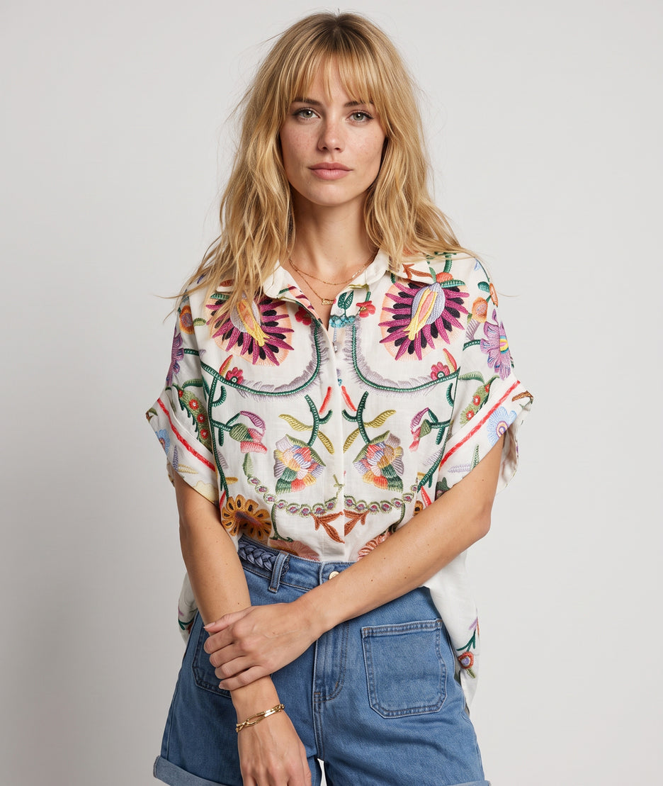 Chemise Krystel écru multi face — marque Carnaby