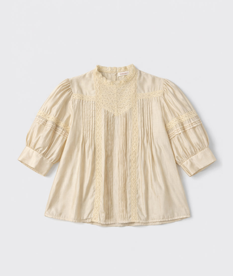 Blouse Eliana fluide manches courte - beige