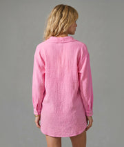 Chemise Ludivine gaz de coton couleur rose face arrière
